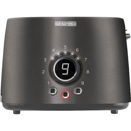 Sencor - Toaster mit zwei Schlitzen und Brötchenaufsatz 1000W/230V Anthrazit
