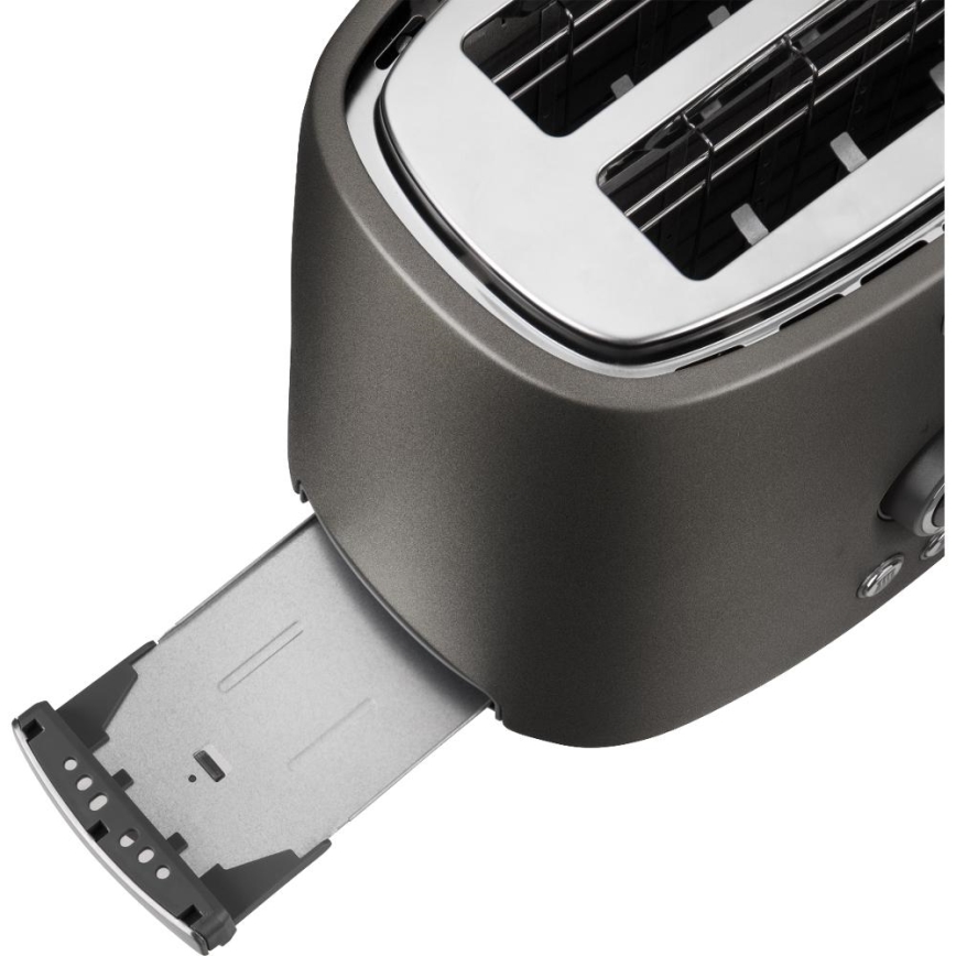 Sencor - Toaster mit zwei Schlitzen und Brötchenaufsatz 1000W/230V Anthrazit