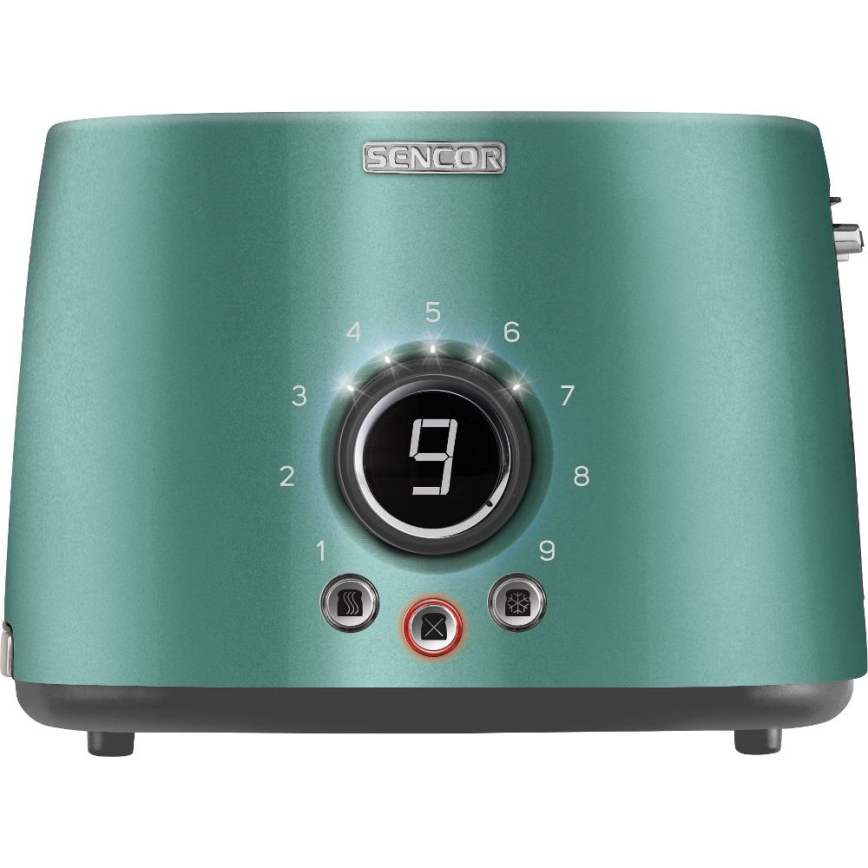 Sencor - Toaster mit zwei Schlitzen und Brötchenaufsatz 1000W/230V mintgrün