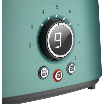 Sencor - Toaster mit zwei Schlitzen und Brötchenaufsatz 1000W/230V mintgrün