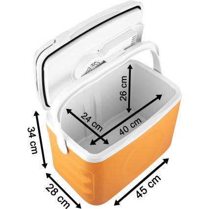 Sencor - Tragbarer Autokühlschrank 22 l 45W/12V orange/weiß