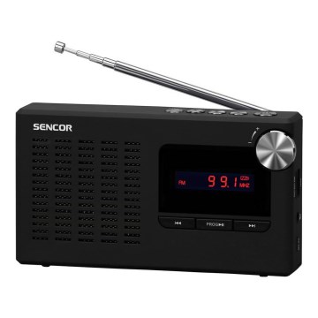 Sencor - Tragbares PLL FM-Radio 5W 800 mAh 3,7V USB und MicroSD