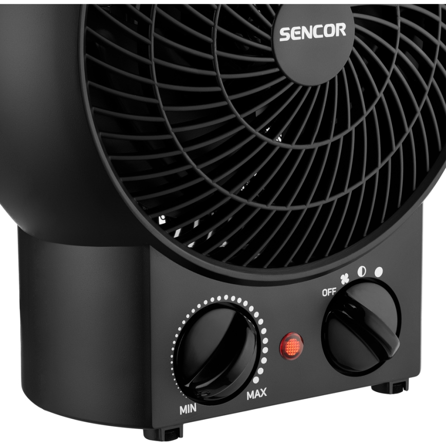 Sencor - Ventilator mit Heizelement 1200/2000W/230V schwarz