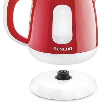 Sencor - Wasserkocher 1 l 1100W/230V rot