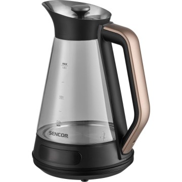 Sencor - Wasserkocher mit Temperaturregelung, 1,5 l, 2150 W/230 V, schwarz/Roségold