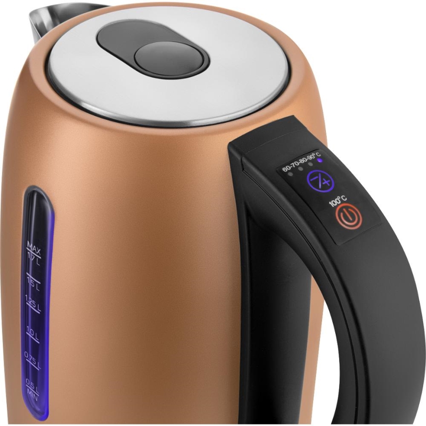 Sencor - Wasserkocher mit Temperaturregelung 1,7 l 2150W/230V kupferfarben