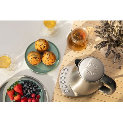 Sencor - Wasserkocher mit Thermoregulierung 1,7 l 2200W/230V aus Edelstahl