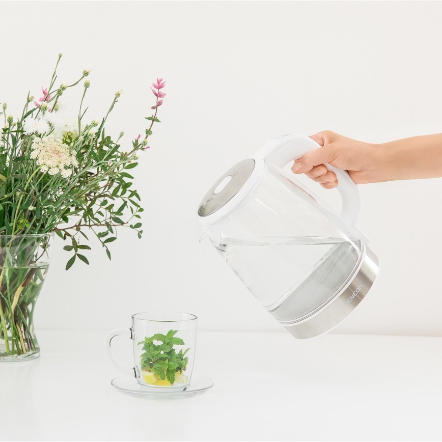 Sencor - Wasserkocher mit Thermoregulierung 2 l 2200W/230V weiß