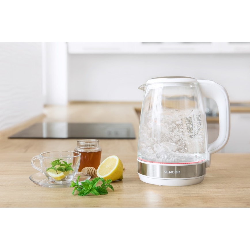 Sencor - Wasserkocher mit Thermoregulierung 2 l 2200W/230V weiß