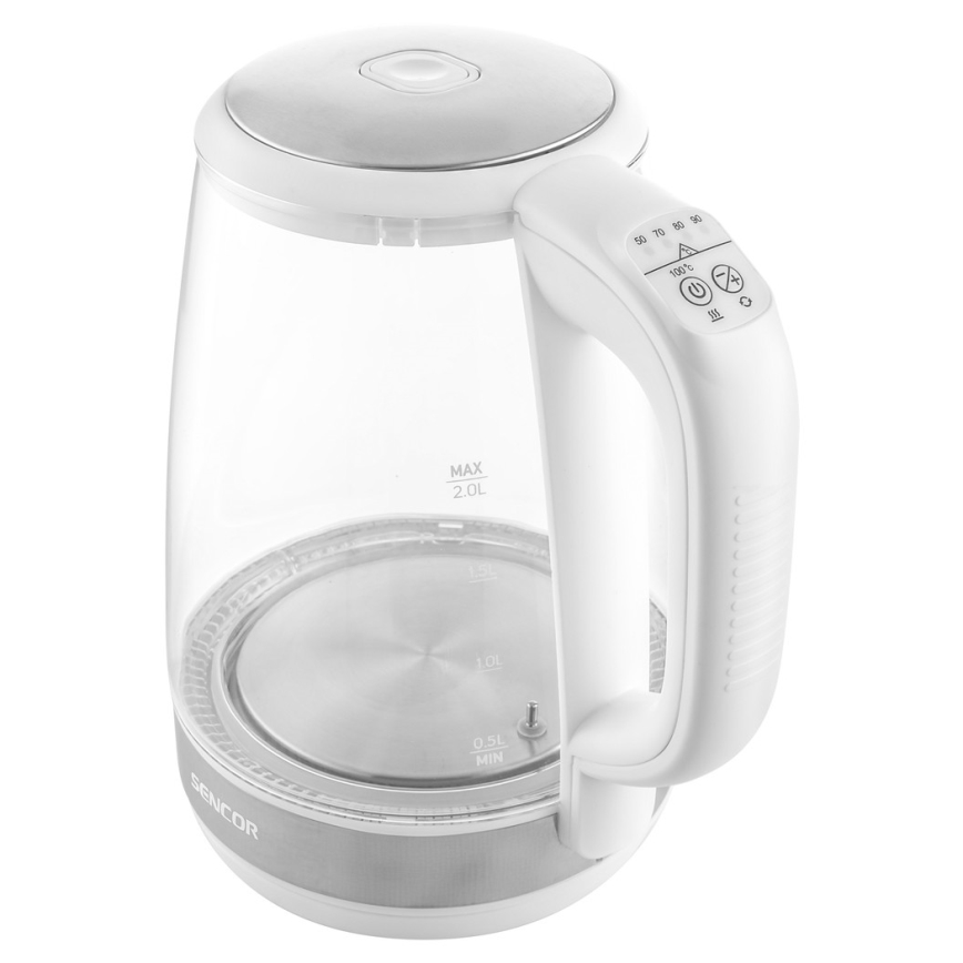 Sencor - Wasserkocher mit Thermoregulierung 2 l 2200W/230V weiß