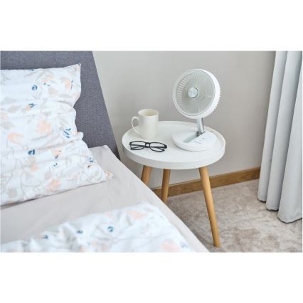 Sencor - Wiederaufladbarer Tischventilator 5W/5V 4000 mAh weiß