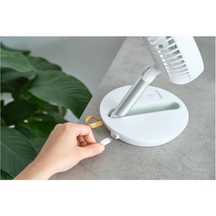 Sencor - Wiederaufladbarer Tischventilator 5W/5V 4000 mAh weiß
