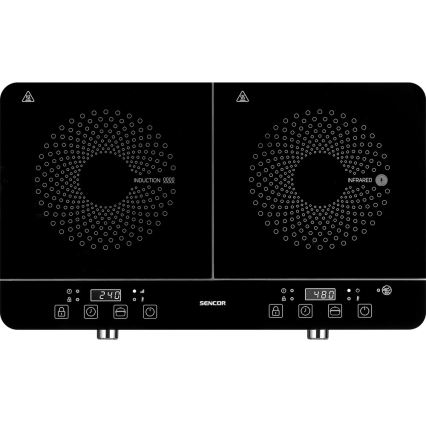 Sencor – Zwei-Zonen-Induktionsherd mit LCD-Display 3400W/230V