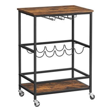 Serviertisch für Flaschen und Gläser MARGE braun/schwarz