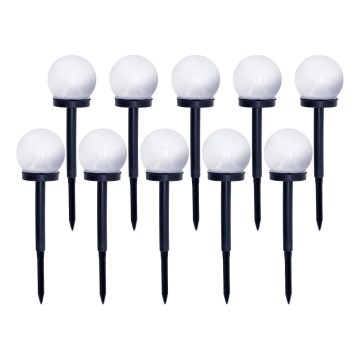 SET 10x LED-Solarleuchte LED/0,12W/1,2V 6500K IP44 40 mAh schwarz/weiß