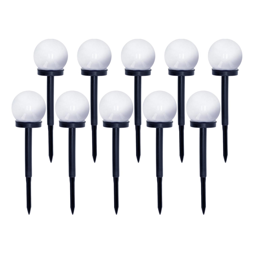 SET 10x LED-Solarleuchte LED/0,12W/1,2V 6500K IP44 40 mAh schwarz/weiß