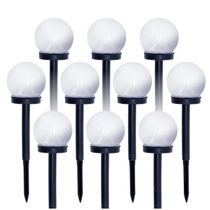 SET 10x LED-Solarleuchte LED/0,12W/1,2V 6500K IP44 40 mAh schwarz/weiß