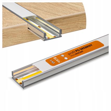 SET 1x dimmbarer LED-RGBW-Streifen DIGITAL LED/9,6W/230V 3 m + 3x Einbauprofil 1 m silber/weiß + Fernbedienung