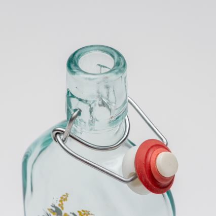 Set 1x Glasflasche und 2x Shot-Gläser klar mit Hasenmotiv