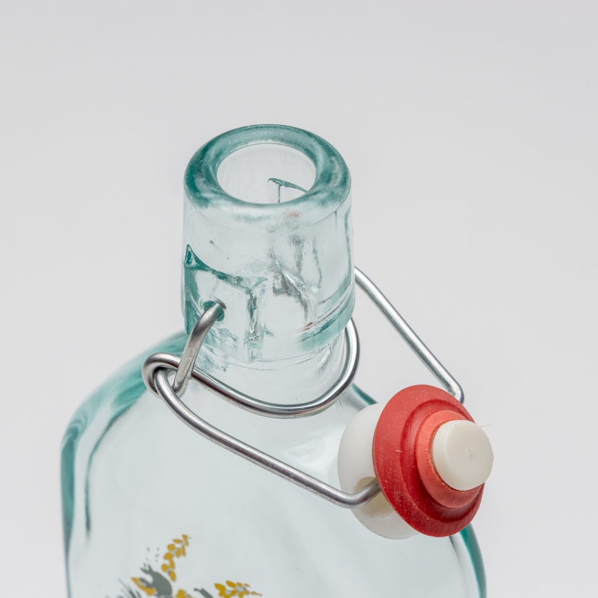 Set 1x Glasflasche und 2x Shot-Gläser klar mit Hasenmotiv