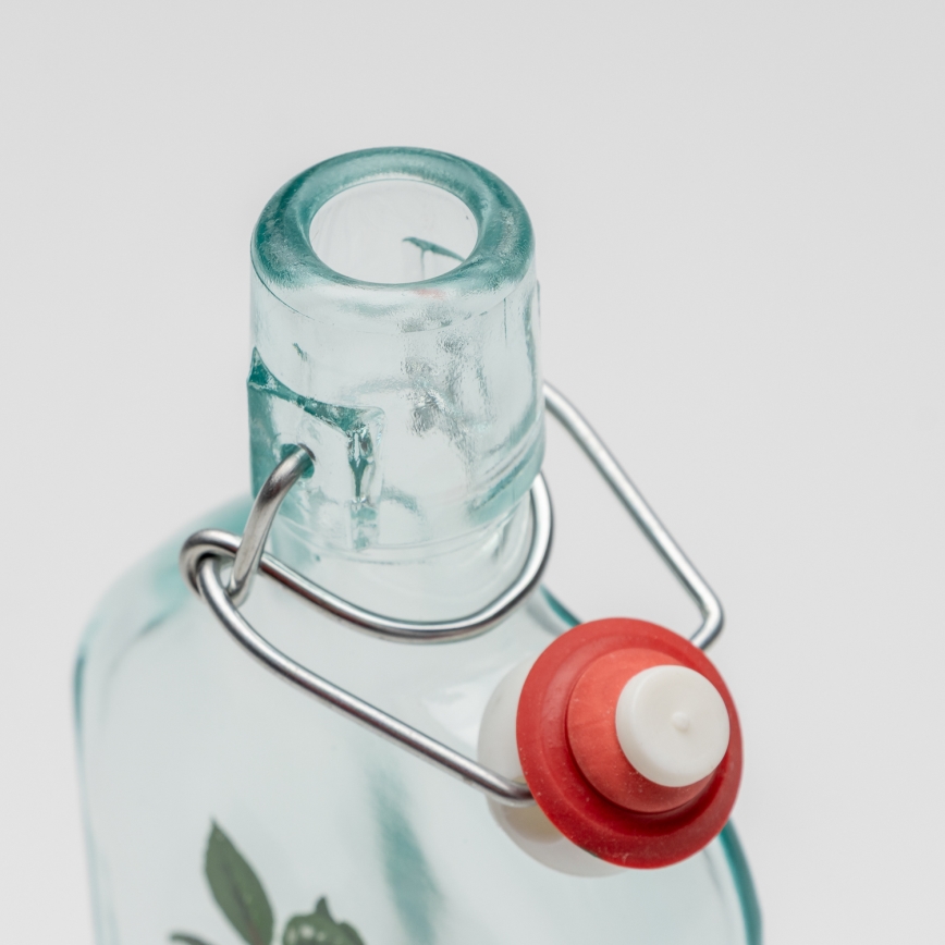 Set 1x Glasflasche und 2x Shot-Gläser klar mit Kirschenmotiv