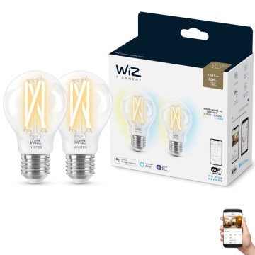 SET 2 x Dimmbare LED-Glühbirne VINTAGE FILAMENT A60 E27/6,7W/230V 2700-6500K CRI 90 Wi-Fi - WiZ
