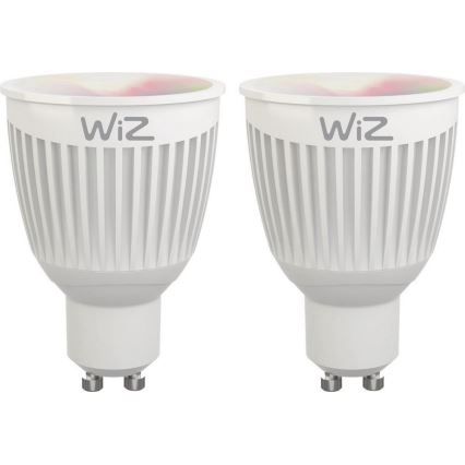 SET 2 x Dimmbare LED-RGBW-Glühbirne GU10/6,5W/230V 2200-6500K Wi-Fi + Fernbedienung - WiZ