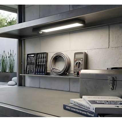 2er-Set wiederaufladbare LED-Möbelbeleuchtung mit Bewegungs- und Dämmerungssensor VIRO LED/1W/3,7V 800 mAh 3000/4000/6500K 20 cm schwarz