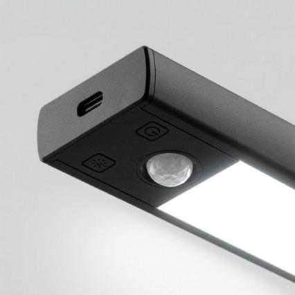 2er-Set wiederaufladbare LED-Möbelbeleuchtung mit Bewegungs- und Dämmerungssensor VIRO LED/1W/3,7V 800 mAh 3000/4000/6500K 20 cm schwarz