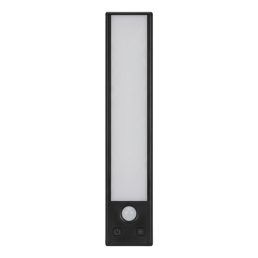 2er-Set wiederaufladbare LED-Möbelbeleuchtung mit Bewegungs- und Dämmerungssensor VIRO LED/1W/3,7V 800 mAh 3000/4000/6500K 20 cm schwarz