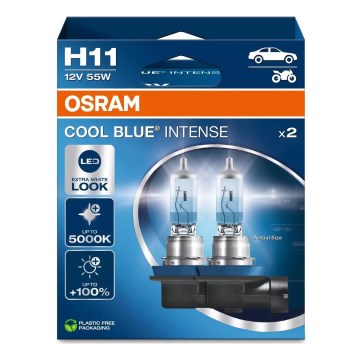 SET 2x Auto-Glühlampe COOL BLUE H11 PGJ19-2/55W/12V 5000K - Osram