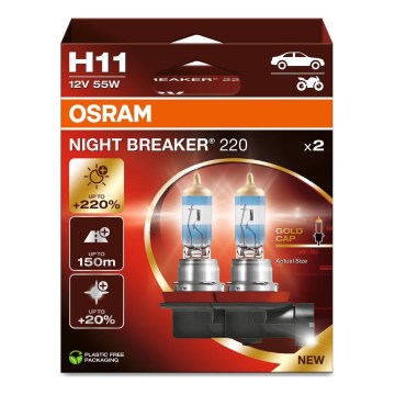 SET 2x Auto-Glühlampe NIGHT BREAKER H11 PGJ19-2/55W/12V - Osram