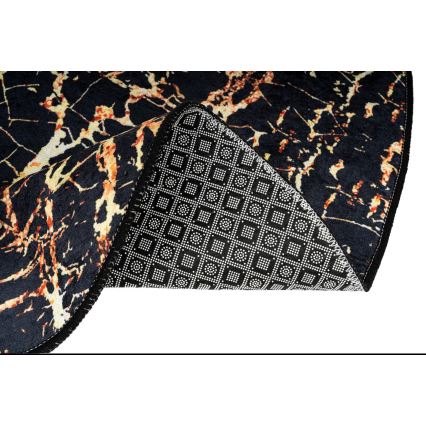 SET 2x Badematte GOLDES 60/100 cm schwarz/gold