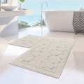 Set 2x Badematte LINO 60 x 100 cm, cremefarben
