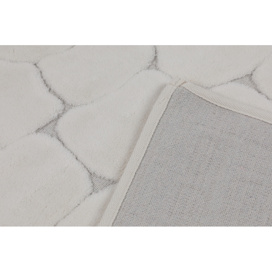 Set 2x Badematte LINO 60 x 100 cm, cremefarben