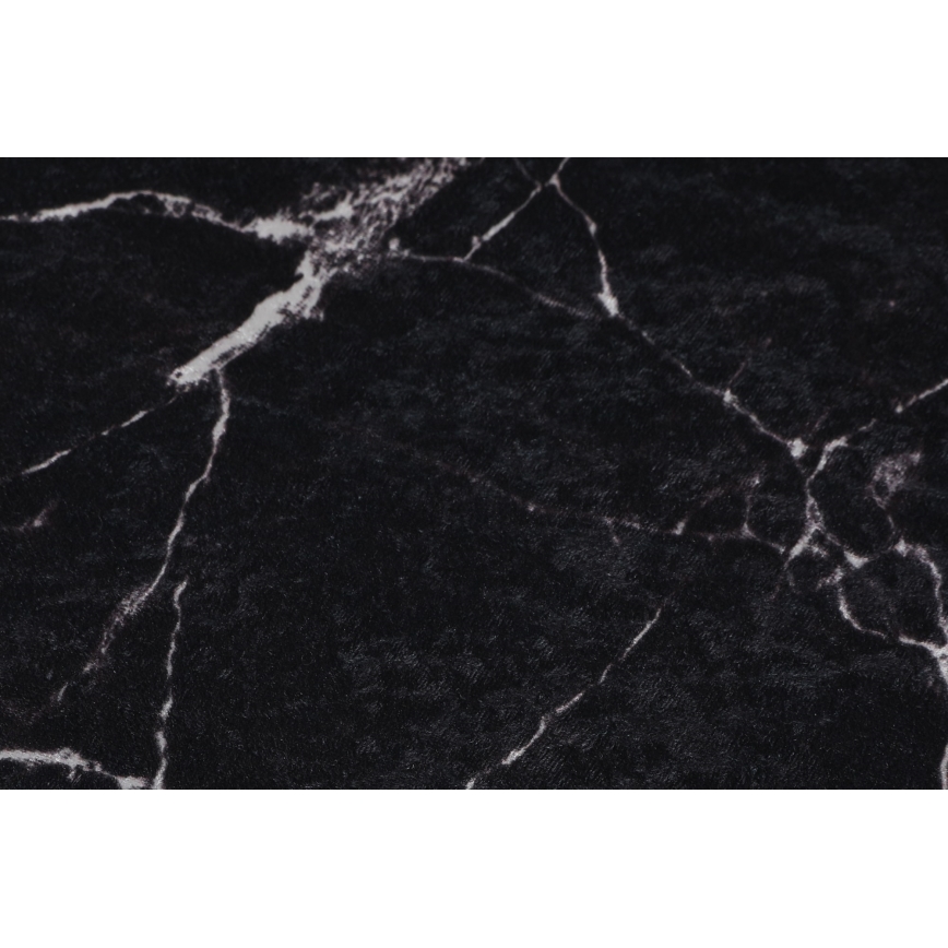 SET 2x Badezimmerteppich MARBLE 50x60/60x100 cm schwarz