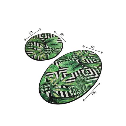 SET 2x Badematte TROPIC 60/100 cm grün