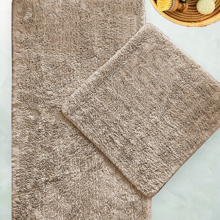SET 2x Badezimmermatte 60/100 cm beige