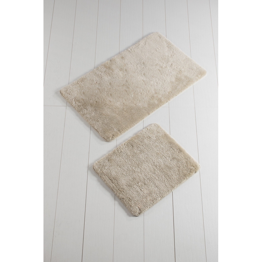 SET 2x Badezimmermatte 60/100 cm beige