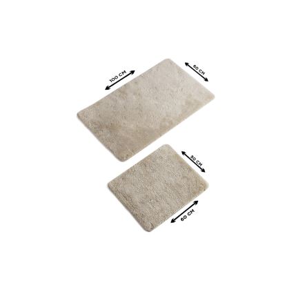 SET 2x Badezimmerteppich 60/100 cm beige