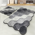 SET 2x Badezimmermatte CIRCLE 60/100 cm grau