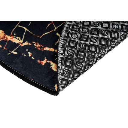 SET 2x Badezimmermatte GOLDES 60/100 cm schwarz/golden