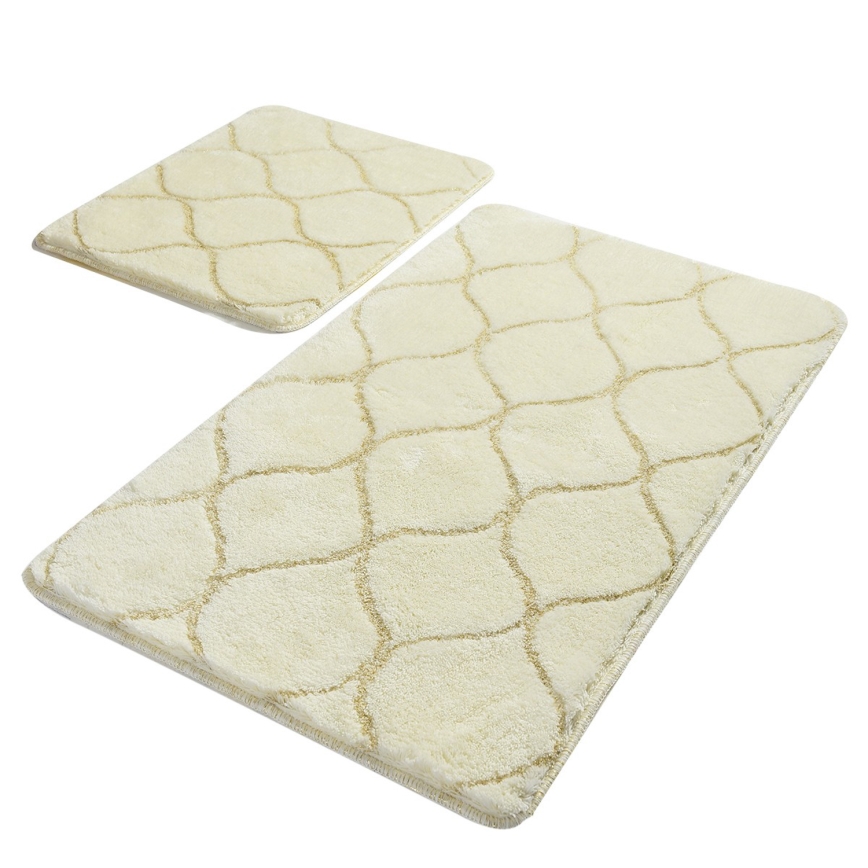 SET 2x Badezimmermatte INFINITY 60/100 cm beige