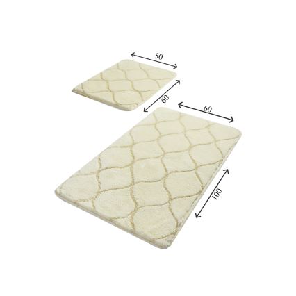 SET 2x Badezimmermatte INFINITY 60/100 cm beige