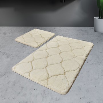 SET 2x Badezimmerteppich INFINITY 60/100 cm beige