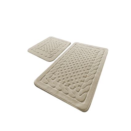 SET 2x Badezimmerteppich BAMBI 60/100 cm beige