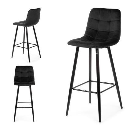 SET 2x Bar-Stuhl HOKER 105x44 cm schwarz