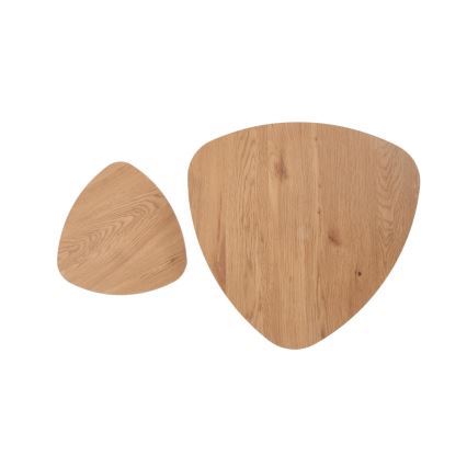 SET 2x Beistelltisch NICEA d 40/60 cm golden Eiche/schwarz