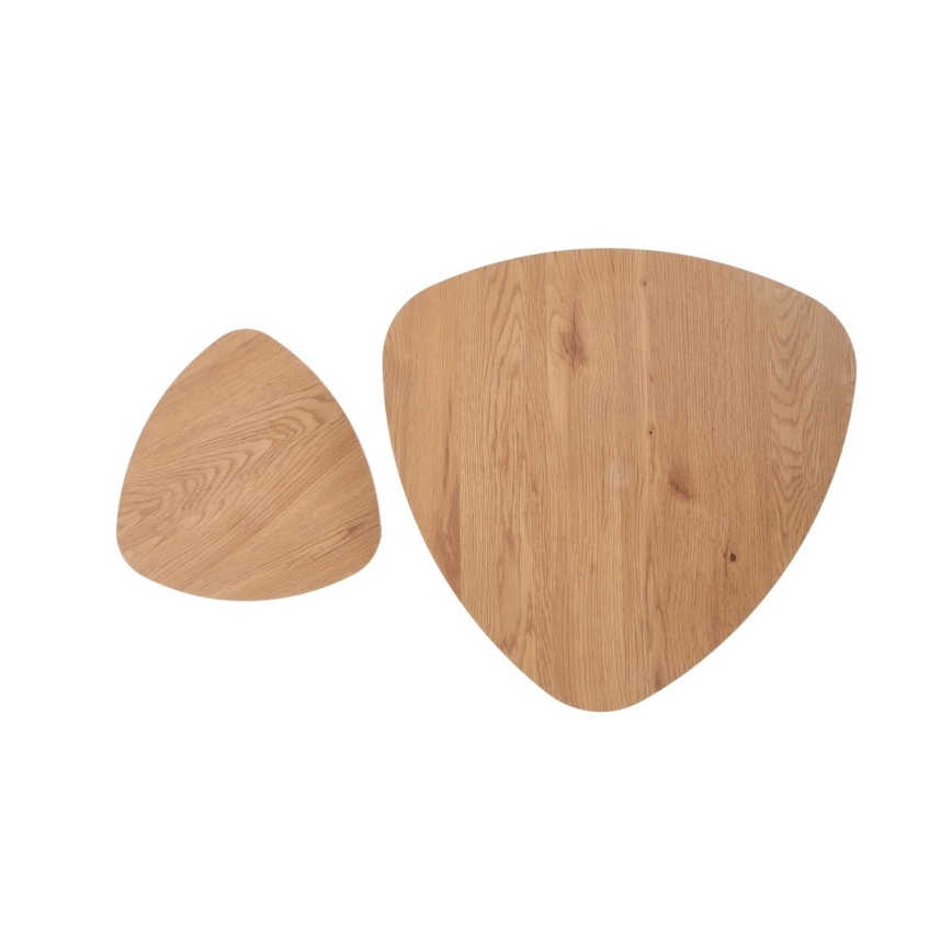 SET 2x Beistelltisch NICEA d 40/60 cm golden Eiche/schwarz