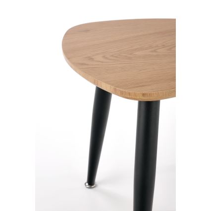 SET 2x Beistelltisch NICEA d 40/60 cm golden Eiche/schwarz